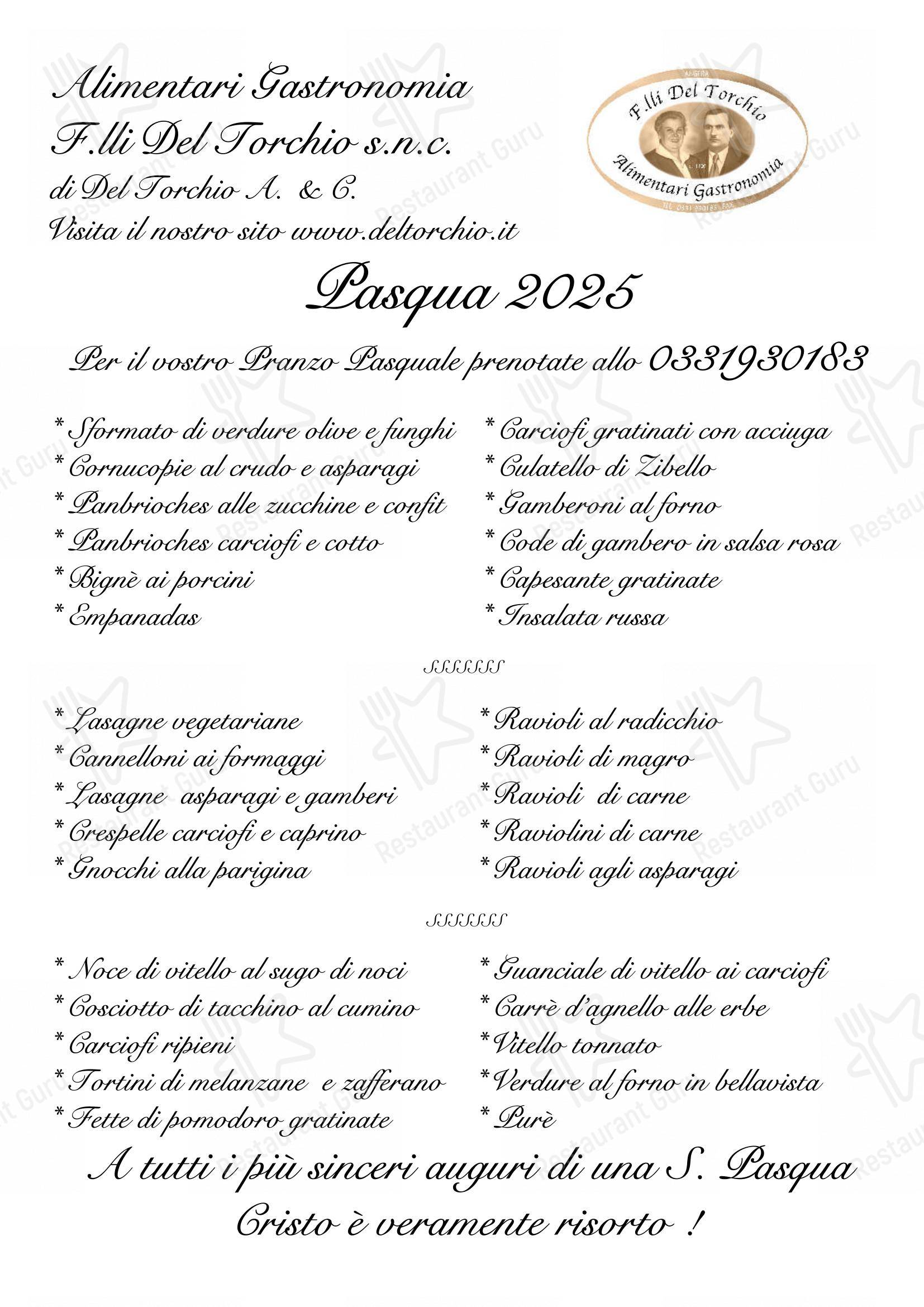 Menu per Del Torchio Al Tavolo ristorante