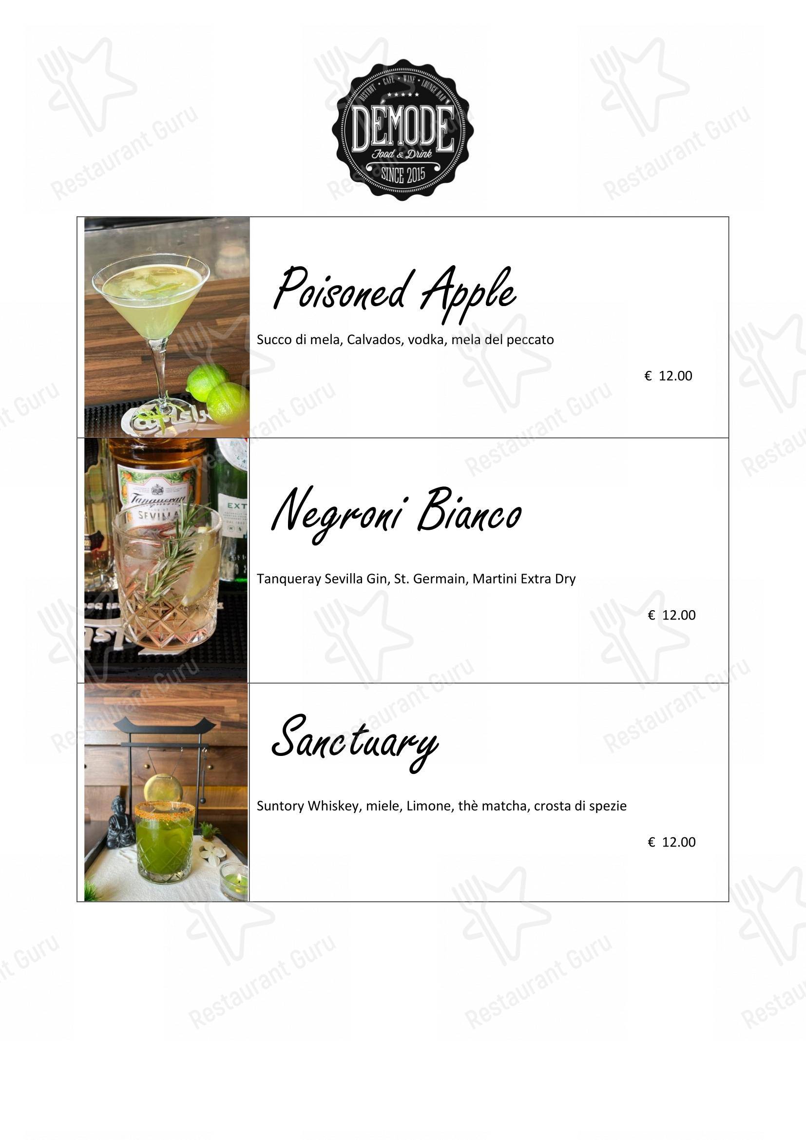 Menu di Démodé - Menu