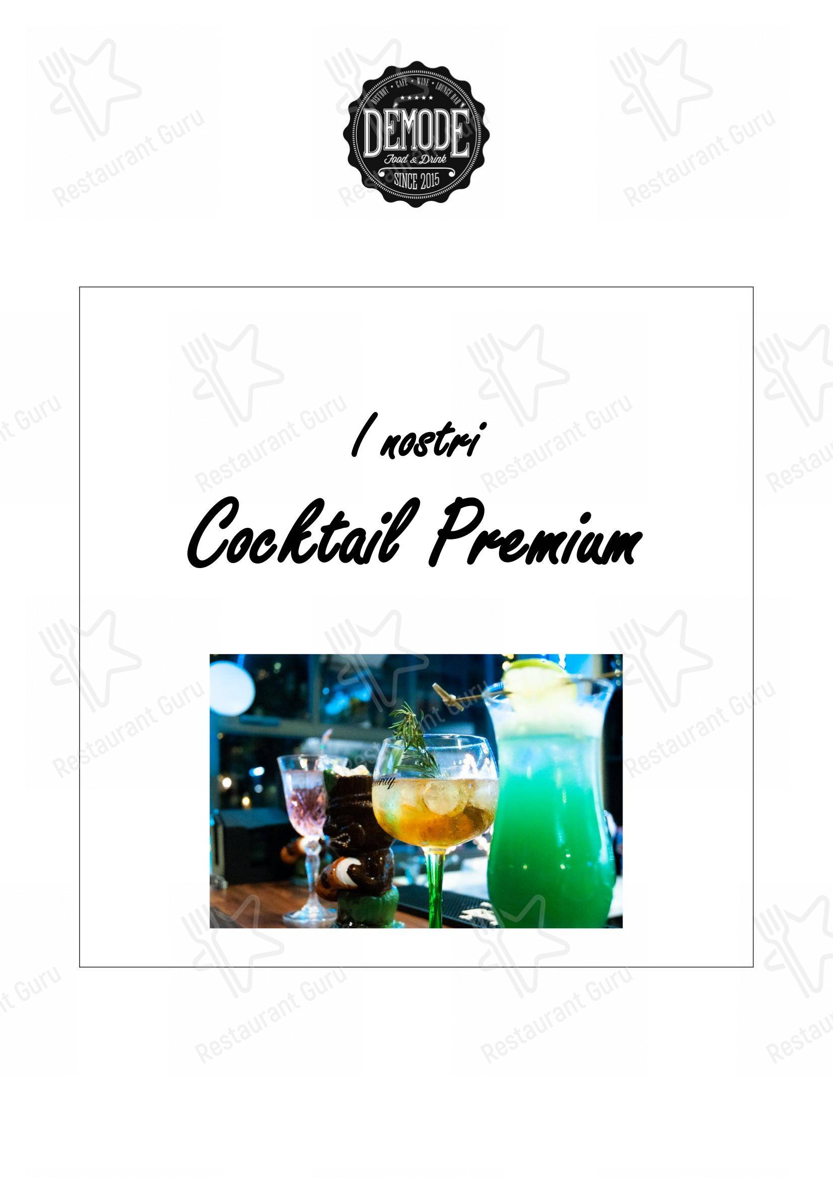 Menu per Démodé pub & bar