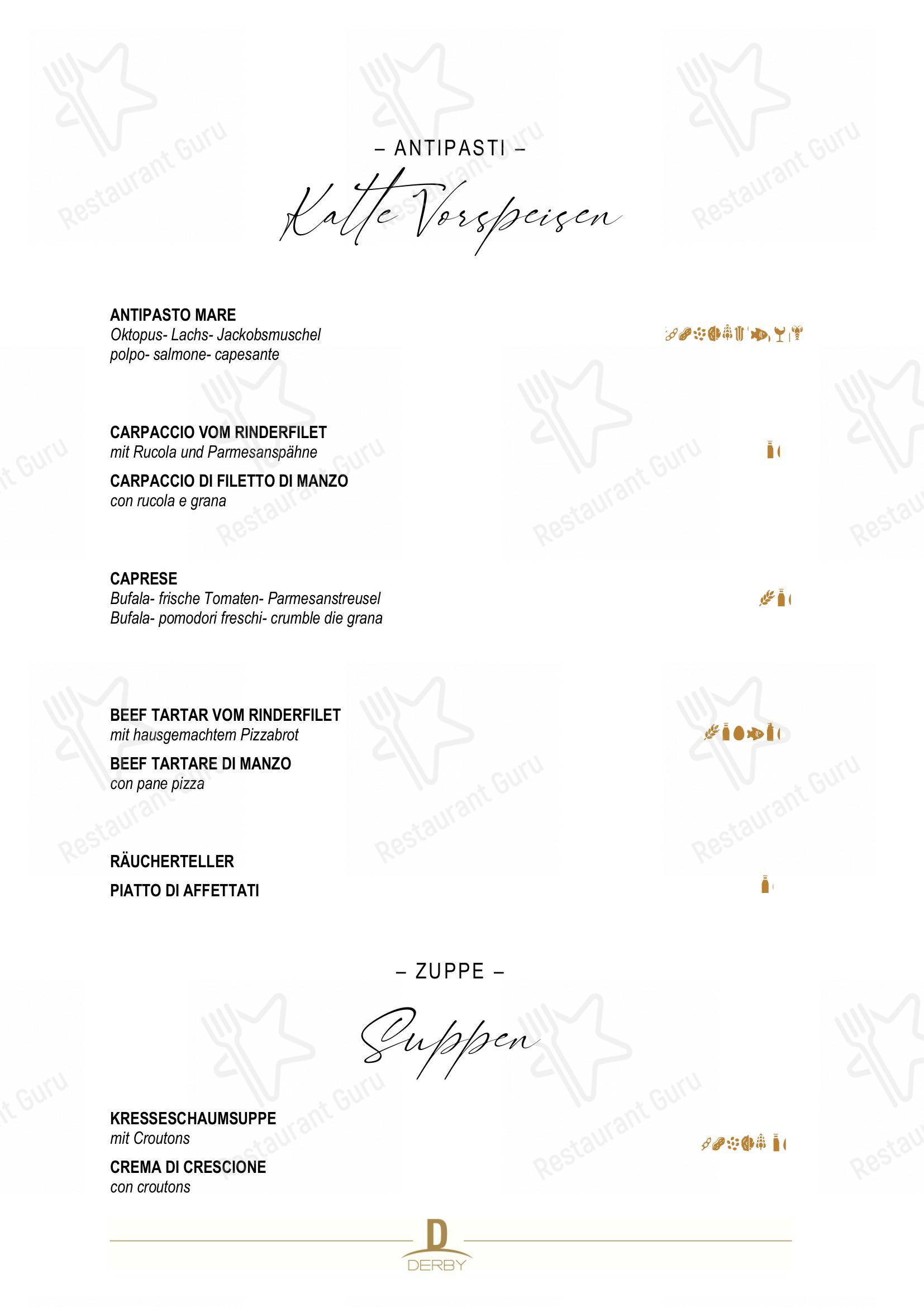 Menu di Derby - Menu