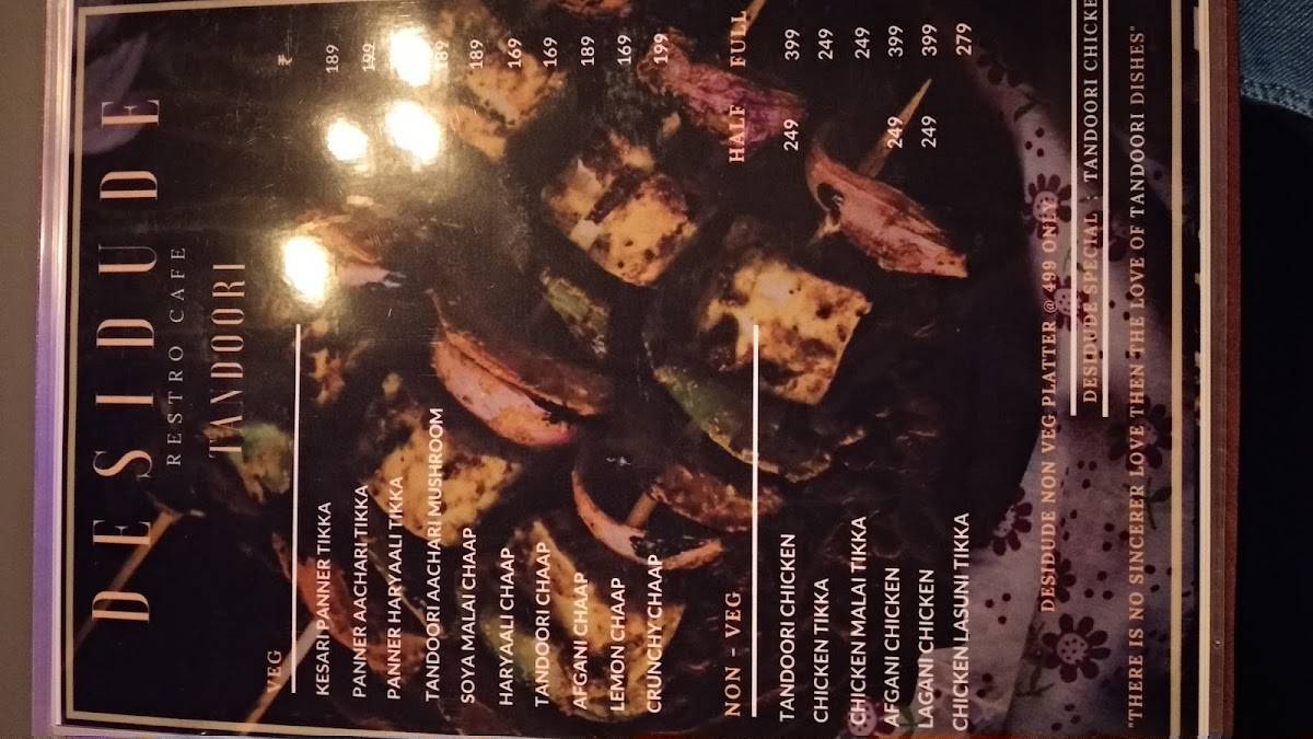Desidude Restro Cafe menu