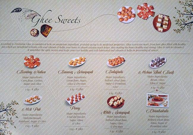 Kanti Sweets menu