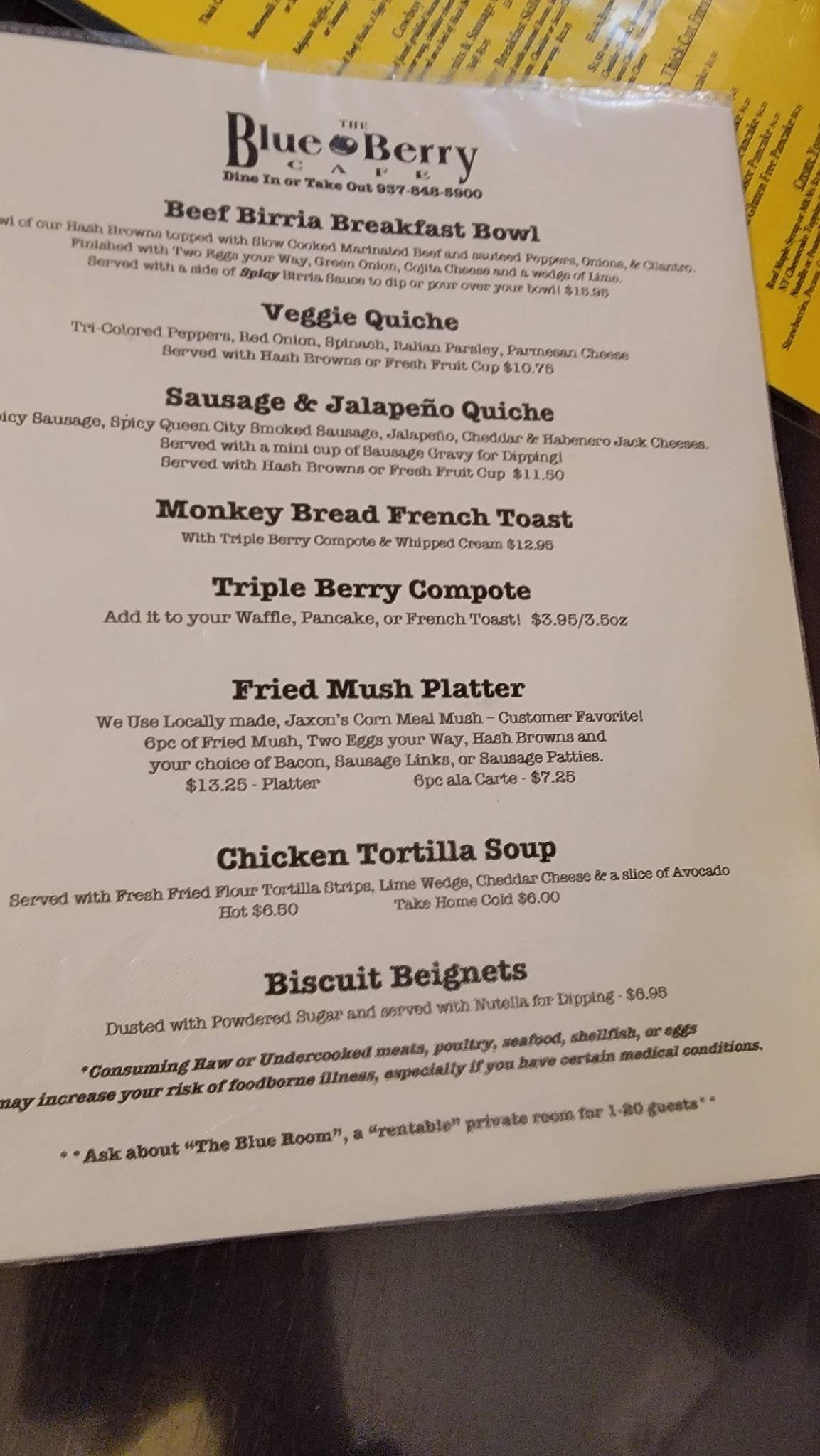 Menu at The Blue Berry Café Bellbrook desserts, Bellbrook