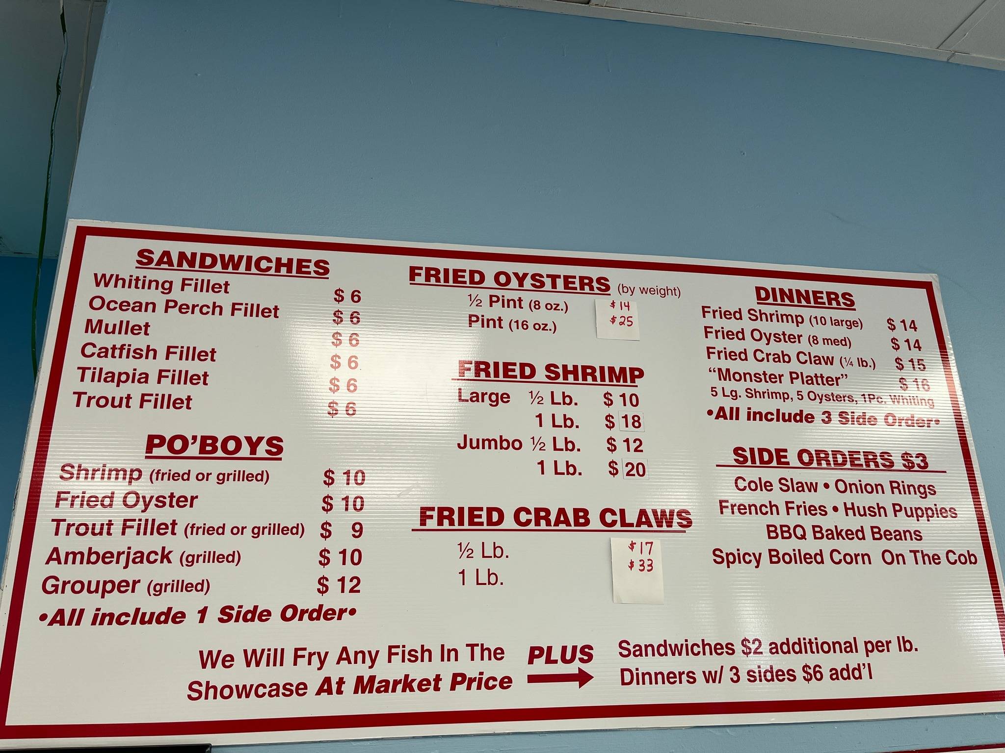 Menu at Destin Connection restaurant, Montgomery