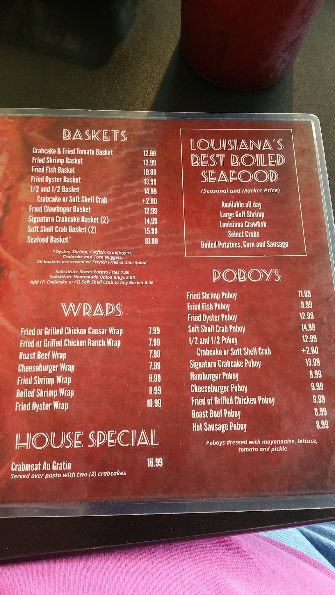 Menu at The Seafood Pot Destrehan restaurant, New Sarpy