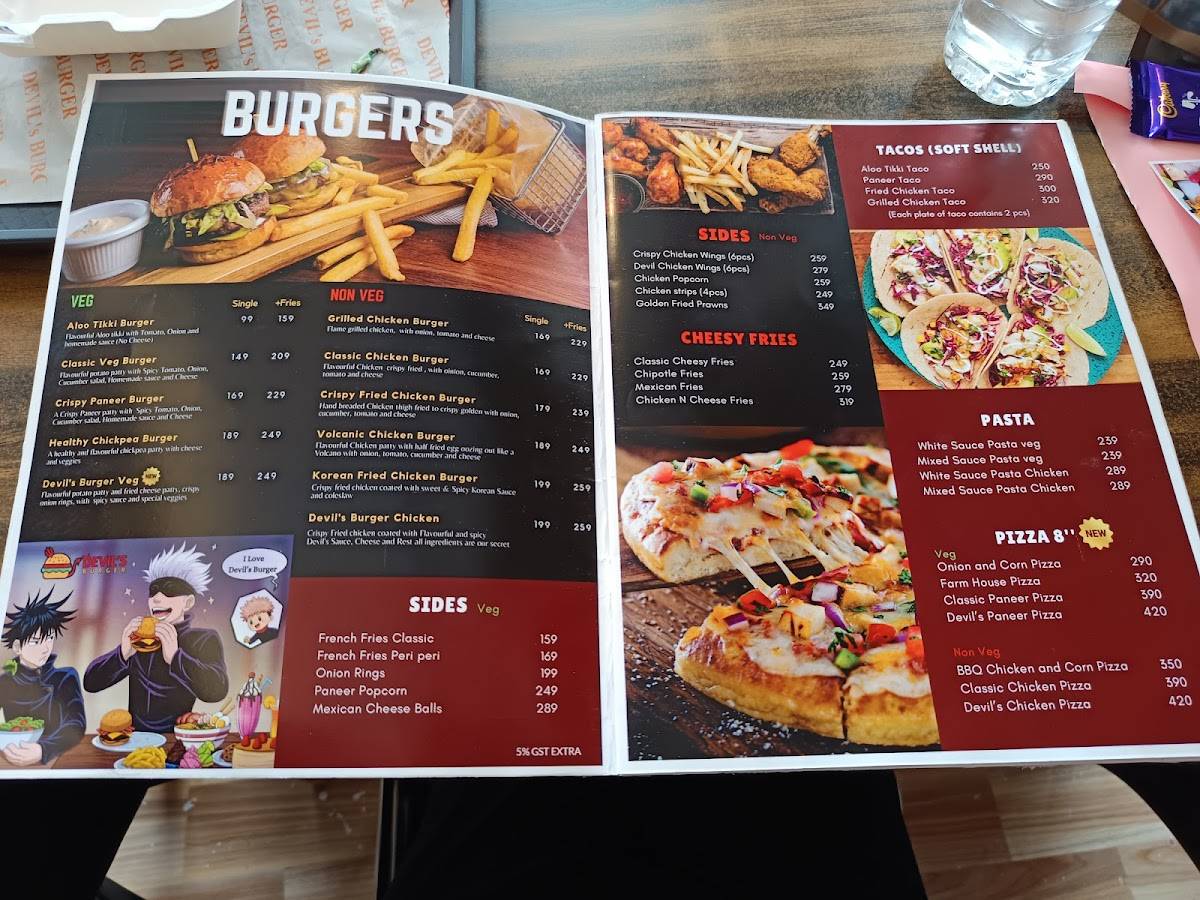 Devil's Burger (Japan Theme) menu