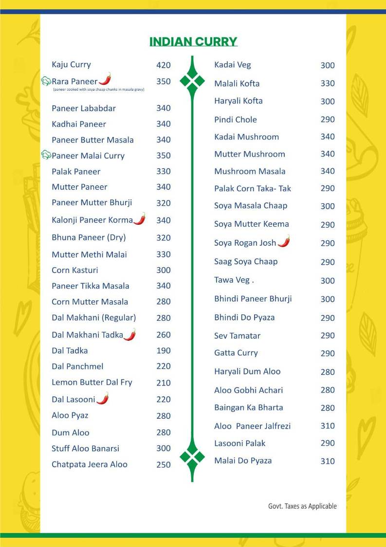 Dhaba Delight (Veg Restaurant) menu