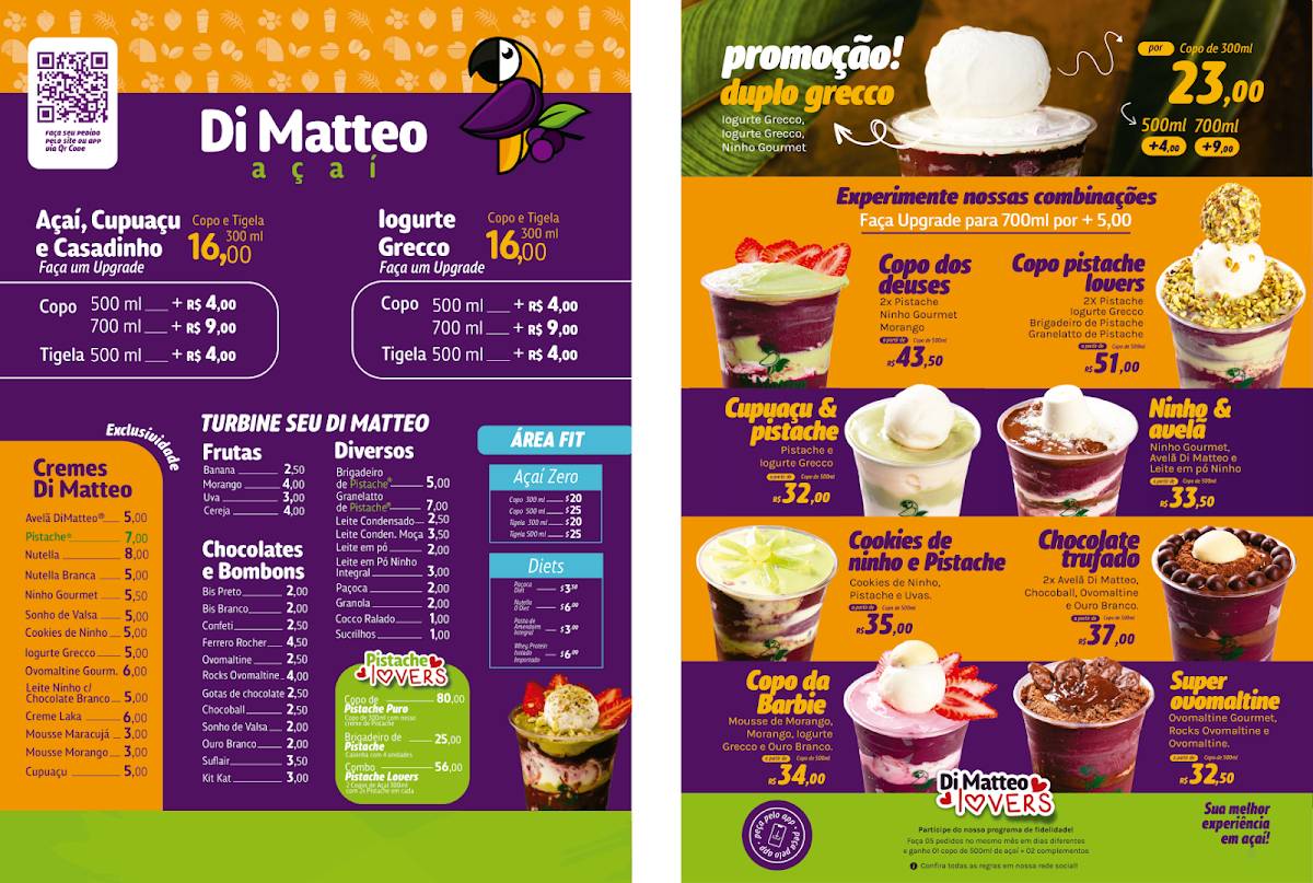 Di Matteo Açaí - Mirassol cardápio