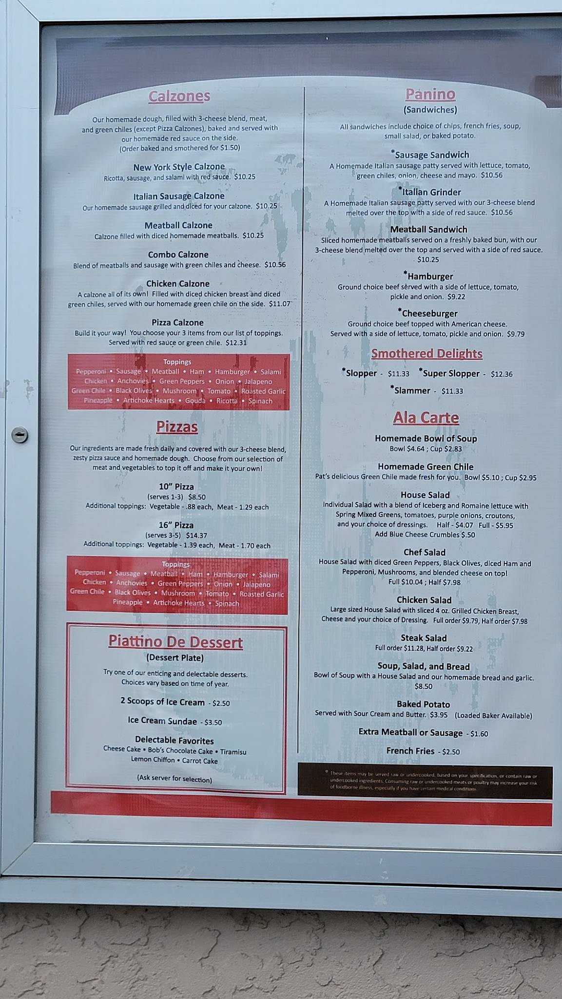 Menu at DiRito’s Italian Restaurant, Cañon City