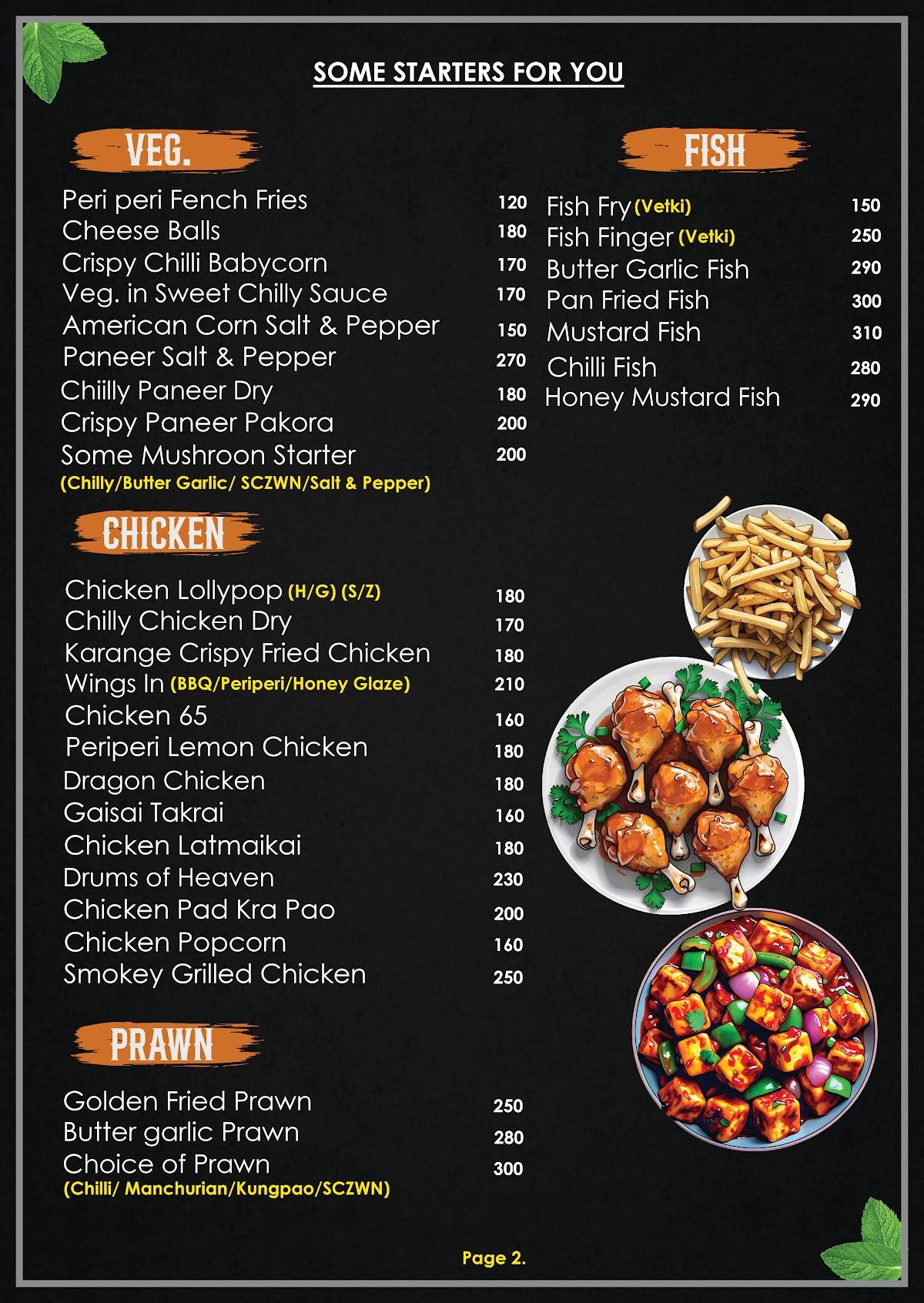 Diamond Cafe & Restaurant menu