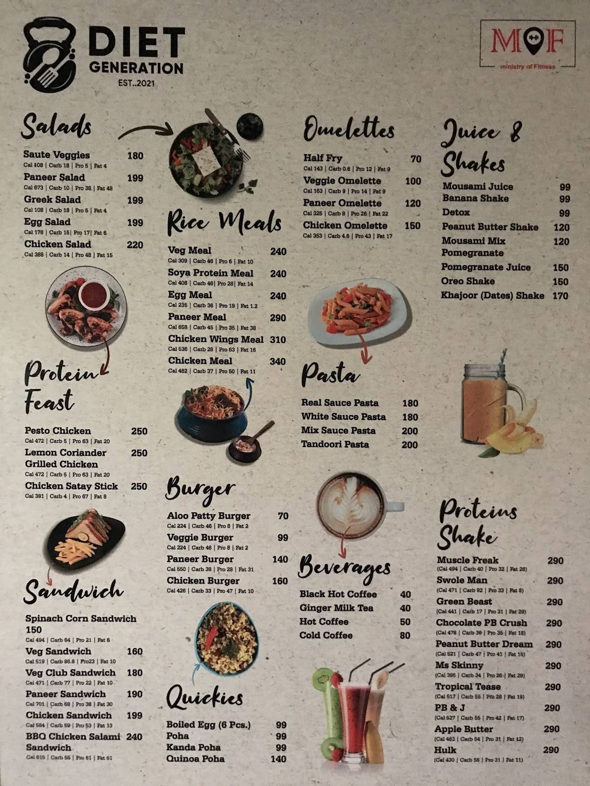 Diet Generation menu
