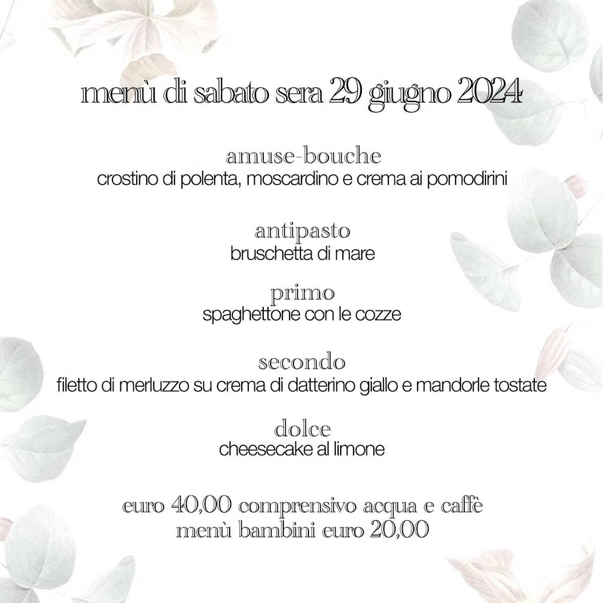 Menu di Dimora Tecnica home restaurant 