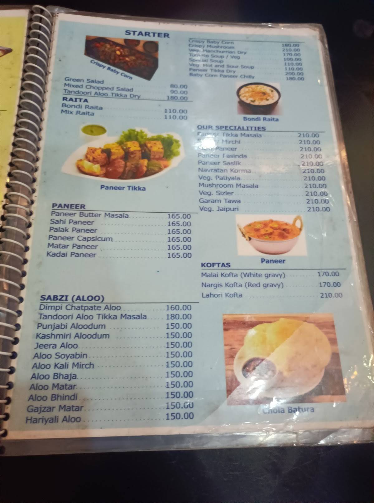 Dimpi Restaurant menu