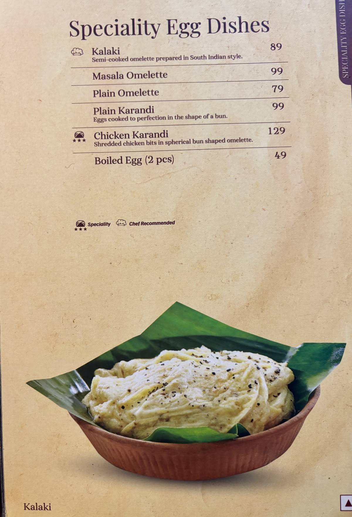 Dindigul Thalappakatti - MG Road menu