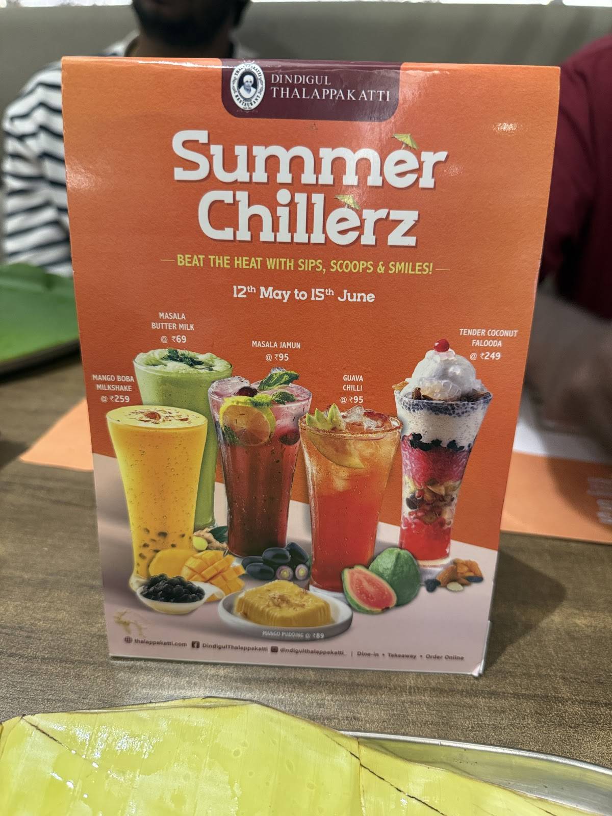 Dindigul Thalappakatti Restaurant menu