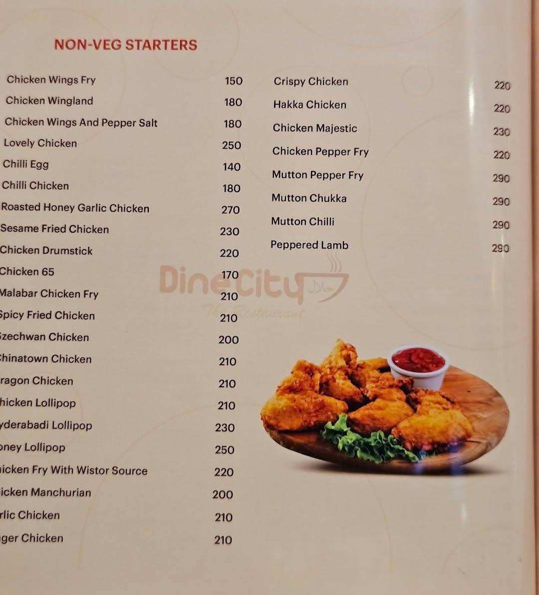 Dine City menu