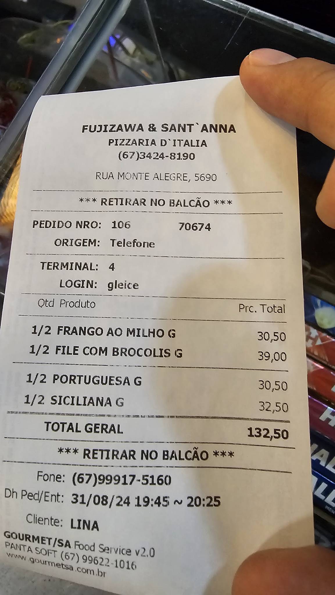 D'italia Pizzaria cardápio