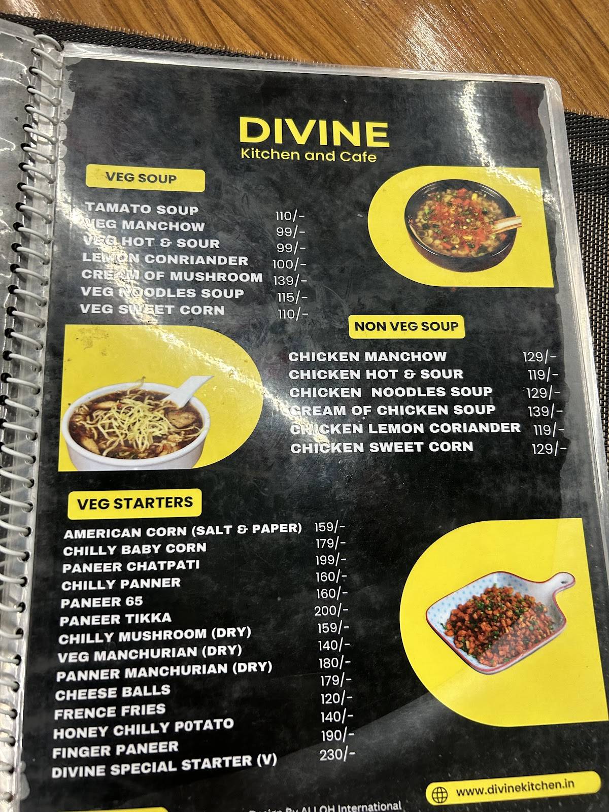Divine Kitchen Cafe menu