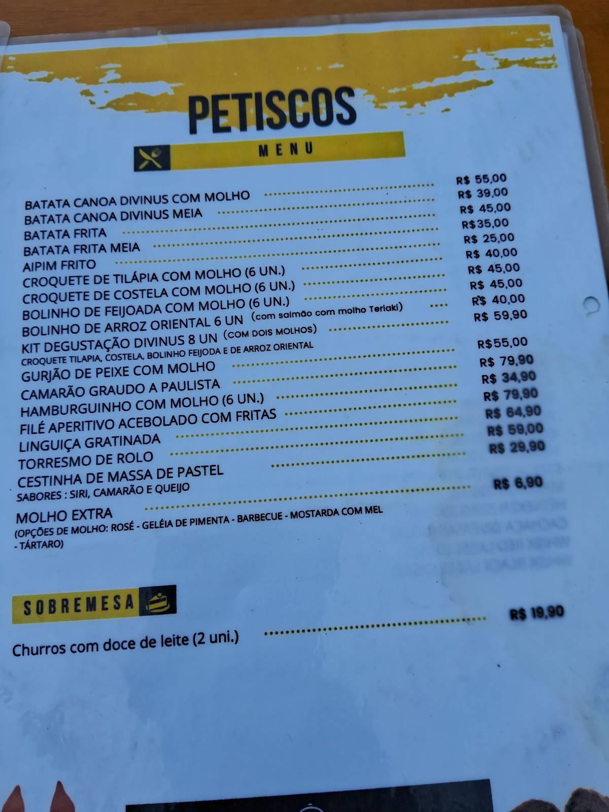 Divinus Restaurante cardápio