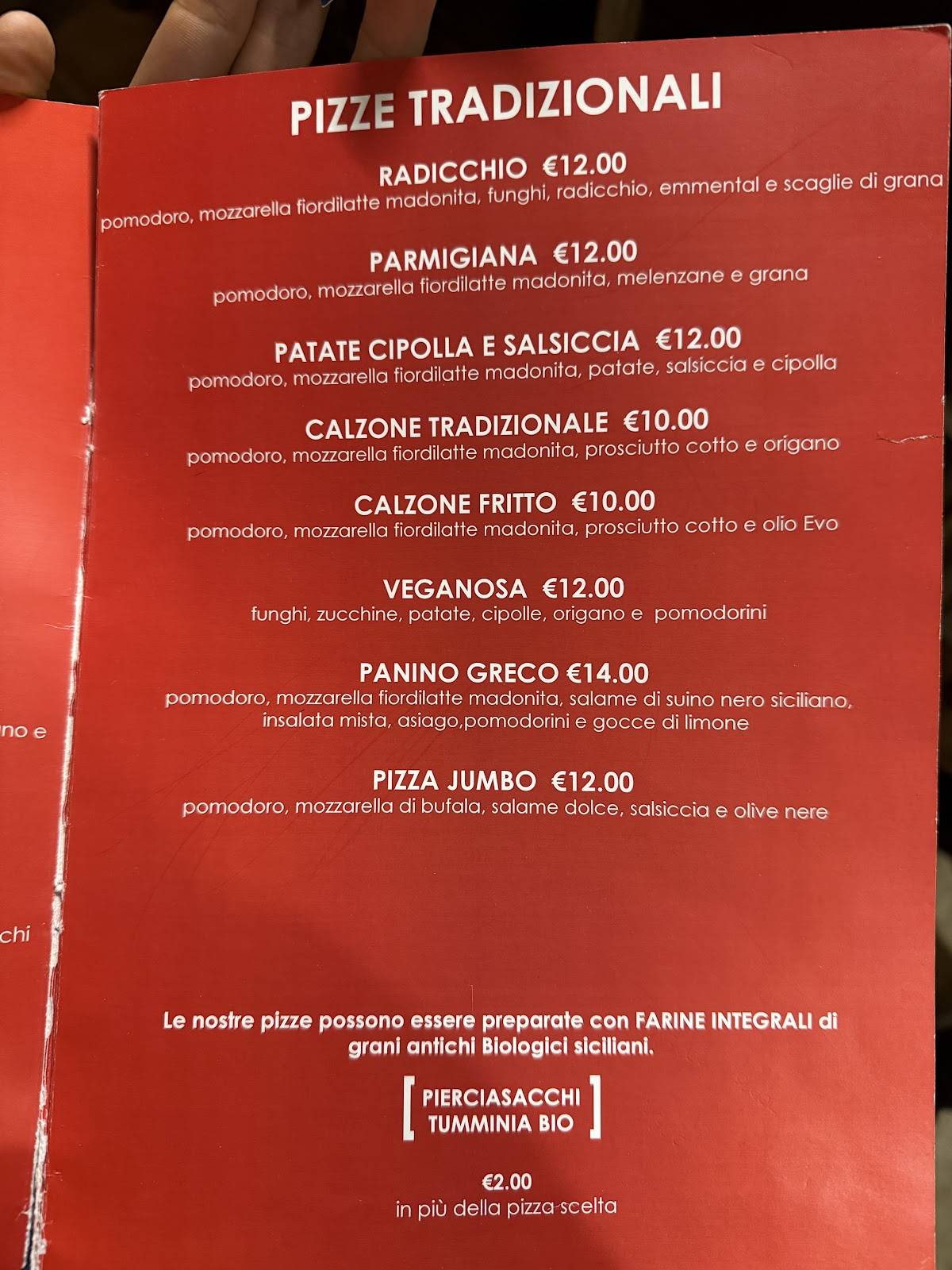 Menu di Dolce Rosso Pizza 