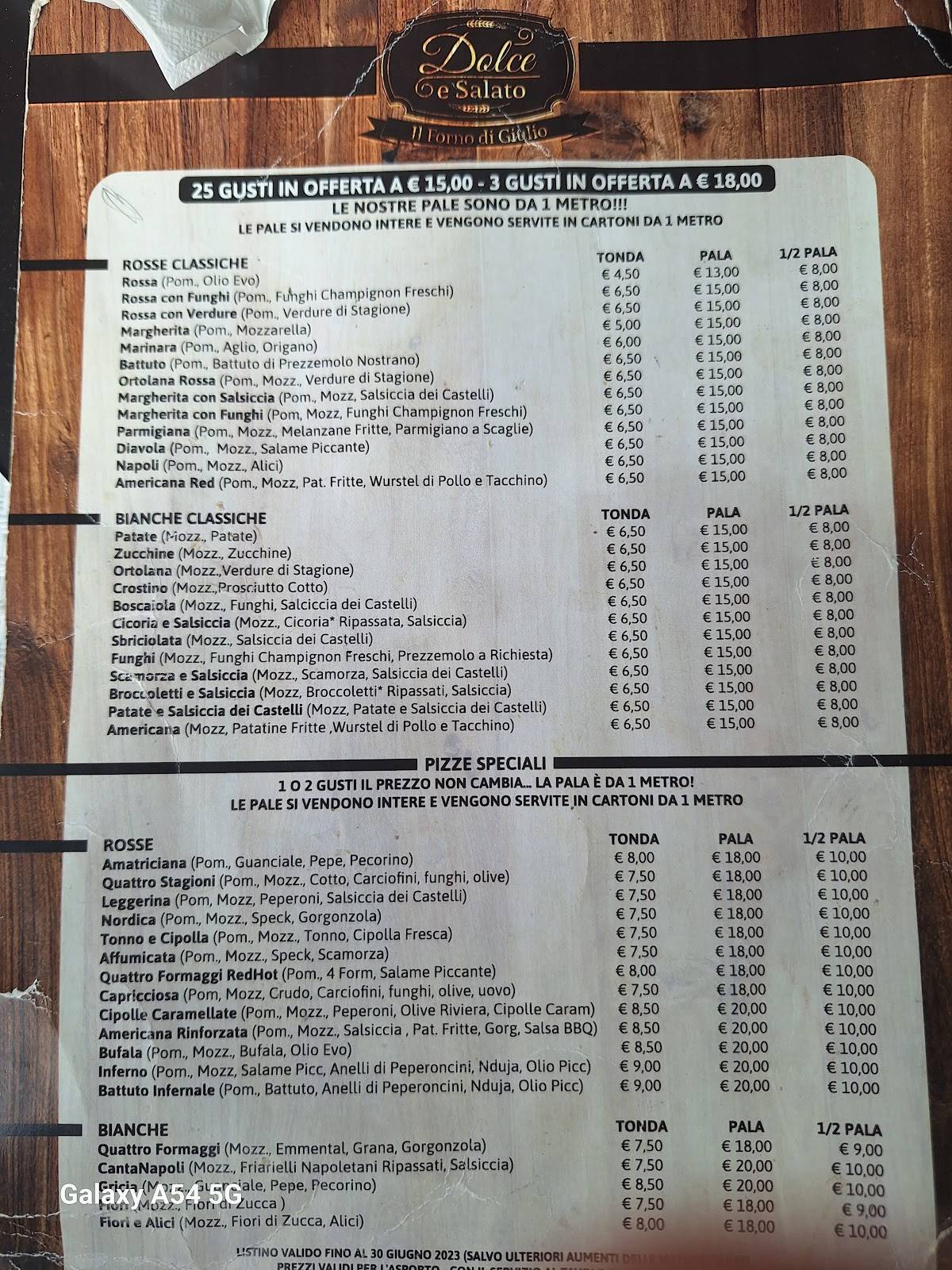 Menu di Dolce e Salato 