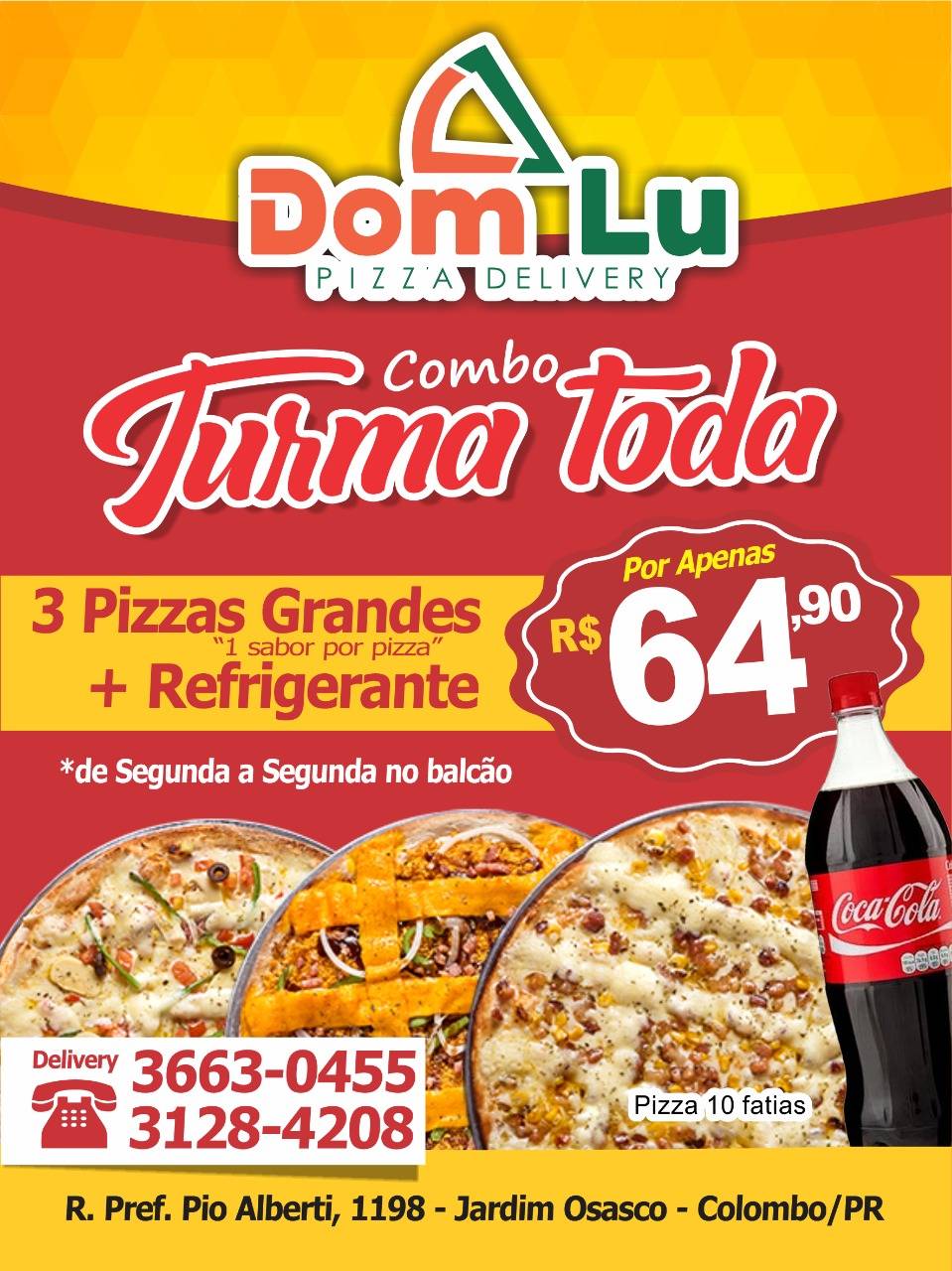 Dom Lu Disk Pizza cardápio