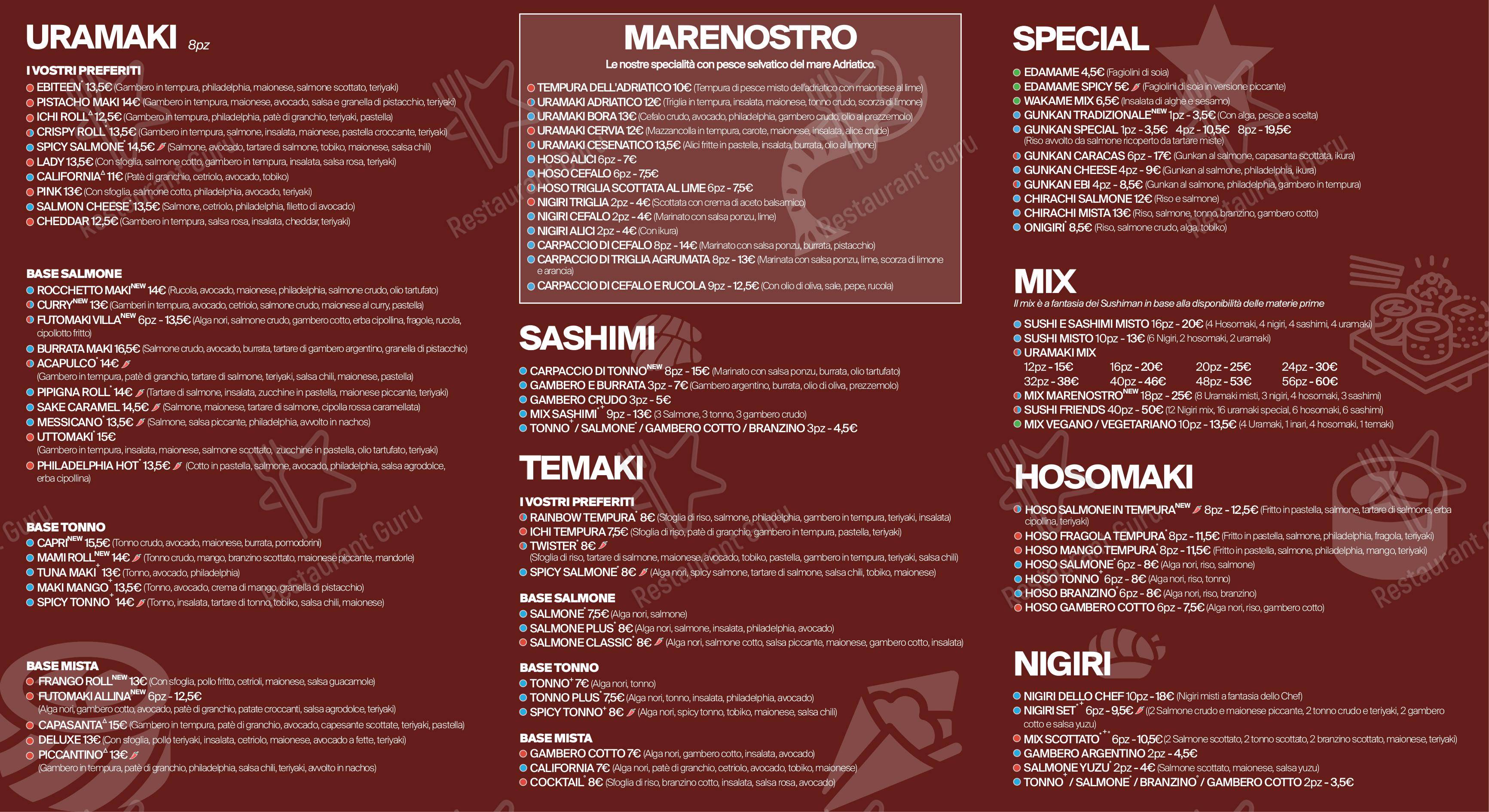 Коктейльная карта per Rainbow Sushi 2.0 ristorante