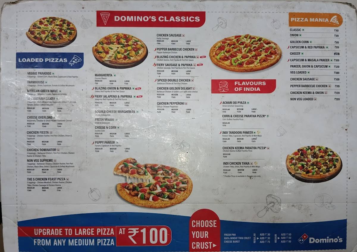 Domino's Pizza menu