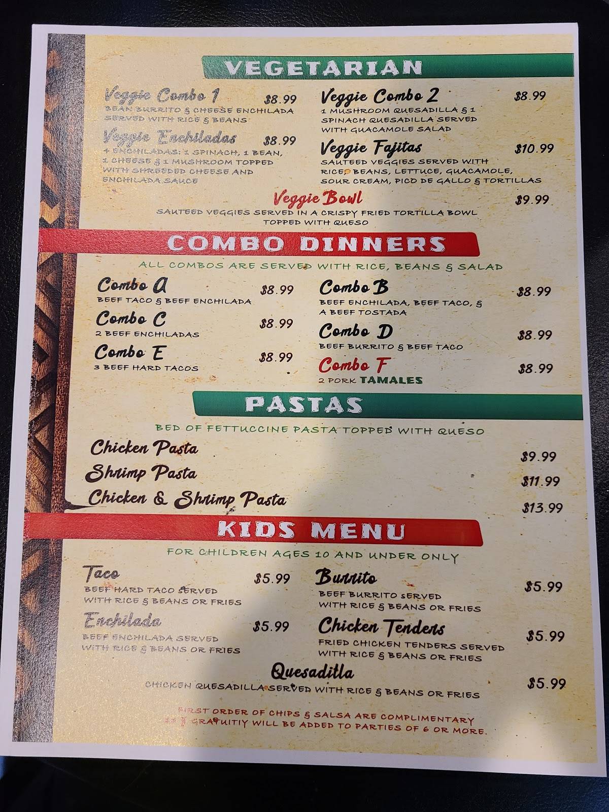 Menu At Don Chuy’s Mexican Grill & Bar, Hattiesburg, US 49