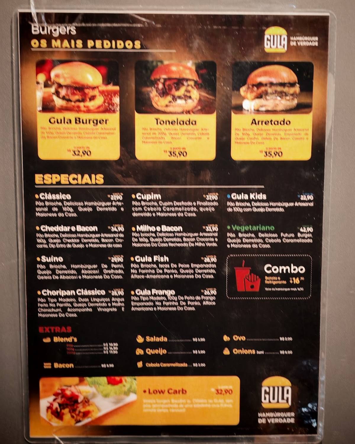 Dona Gula e Gula Burger Boa Viagem Restaurante Recife Self-Service Hamburgueria Artesanal cardápio