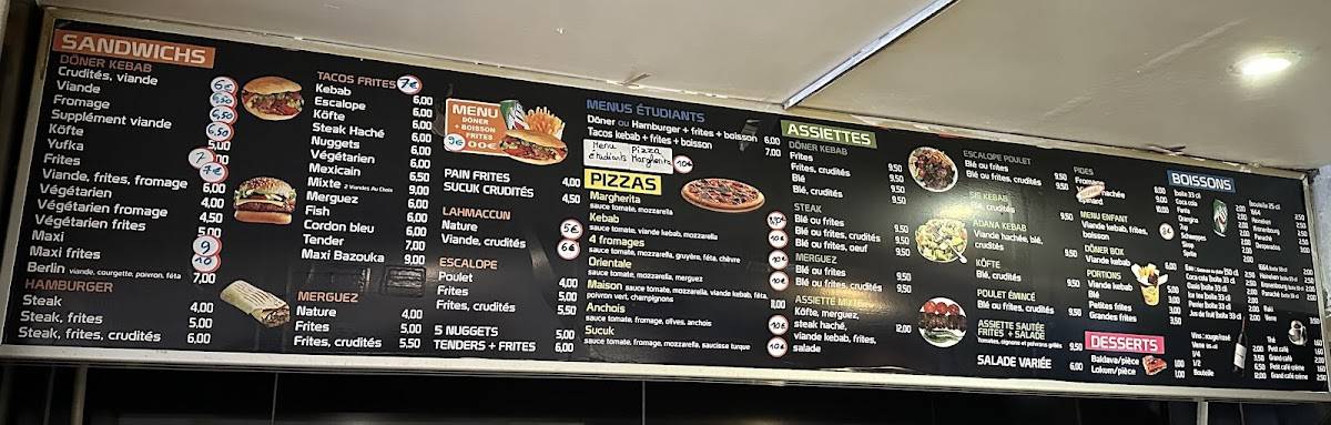 Menu de Doner Kebab
