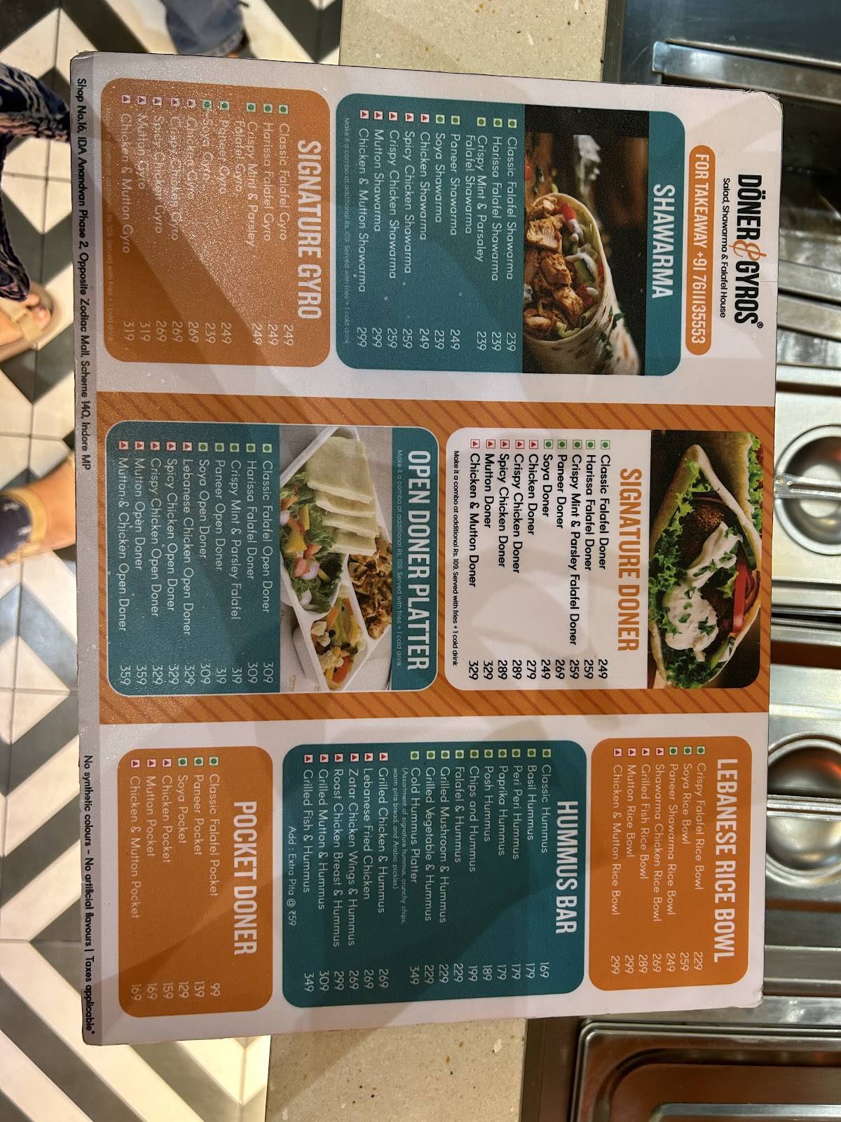 Doner & Gyros Indore menu