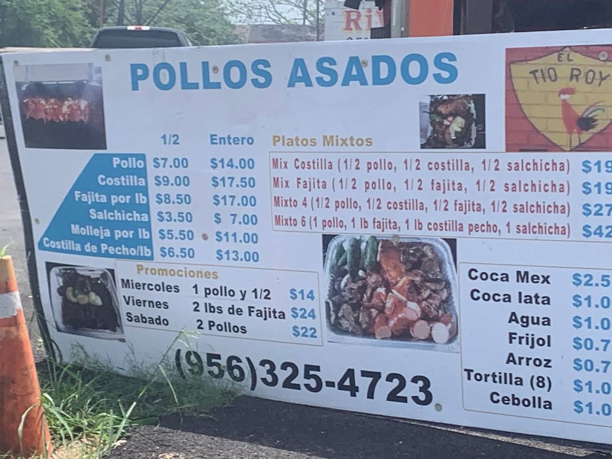 Menu at Pollos Asados El Tio Roy restaurant, Donna