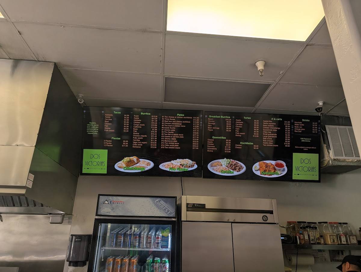 Dos Victorias Mexican Food menu