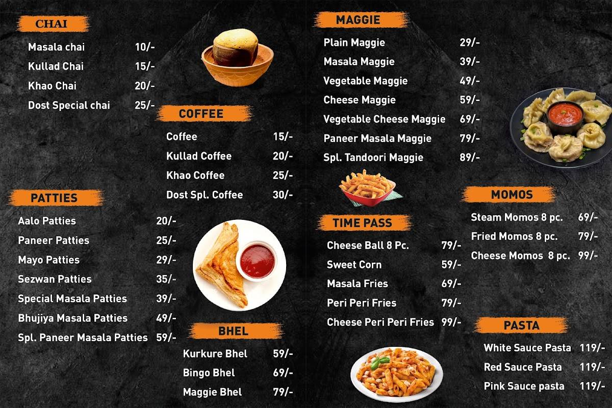 Dost cafe & restaurant menu