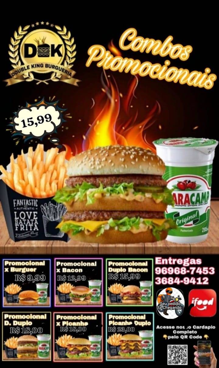 Double King Burgueria cardápio
