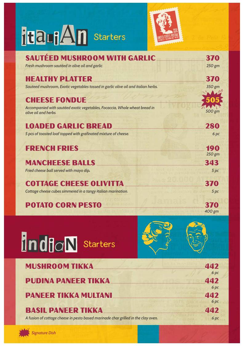 Downtown Restro Cafe menu