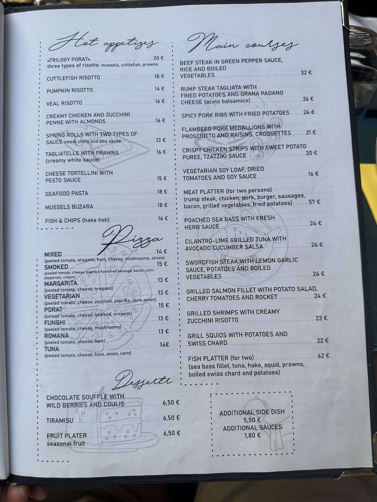 Menu di Porat Restaurant & bar 