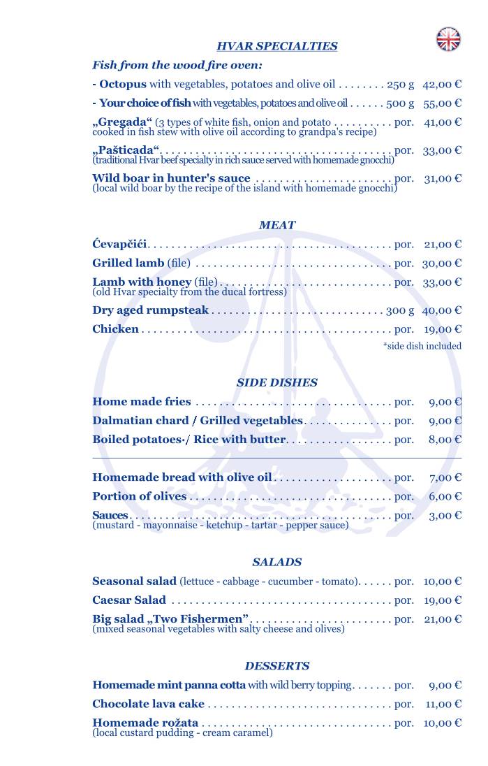 Menu di Dva Ribara 