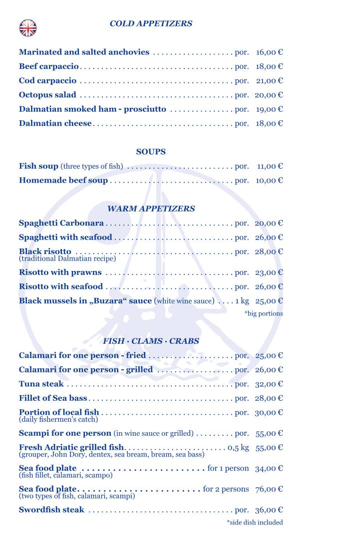 Menu di Dva Ribara 