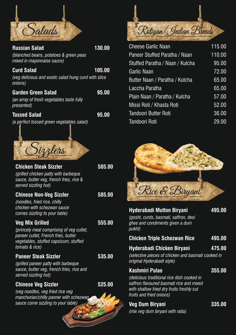 Dwarka Garden Restaurant menu