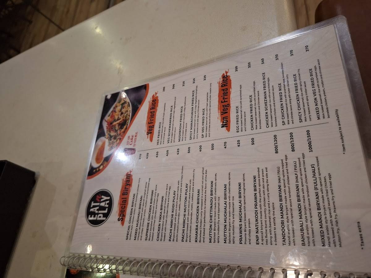 EATNPLAY menu