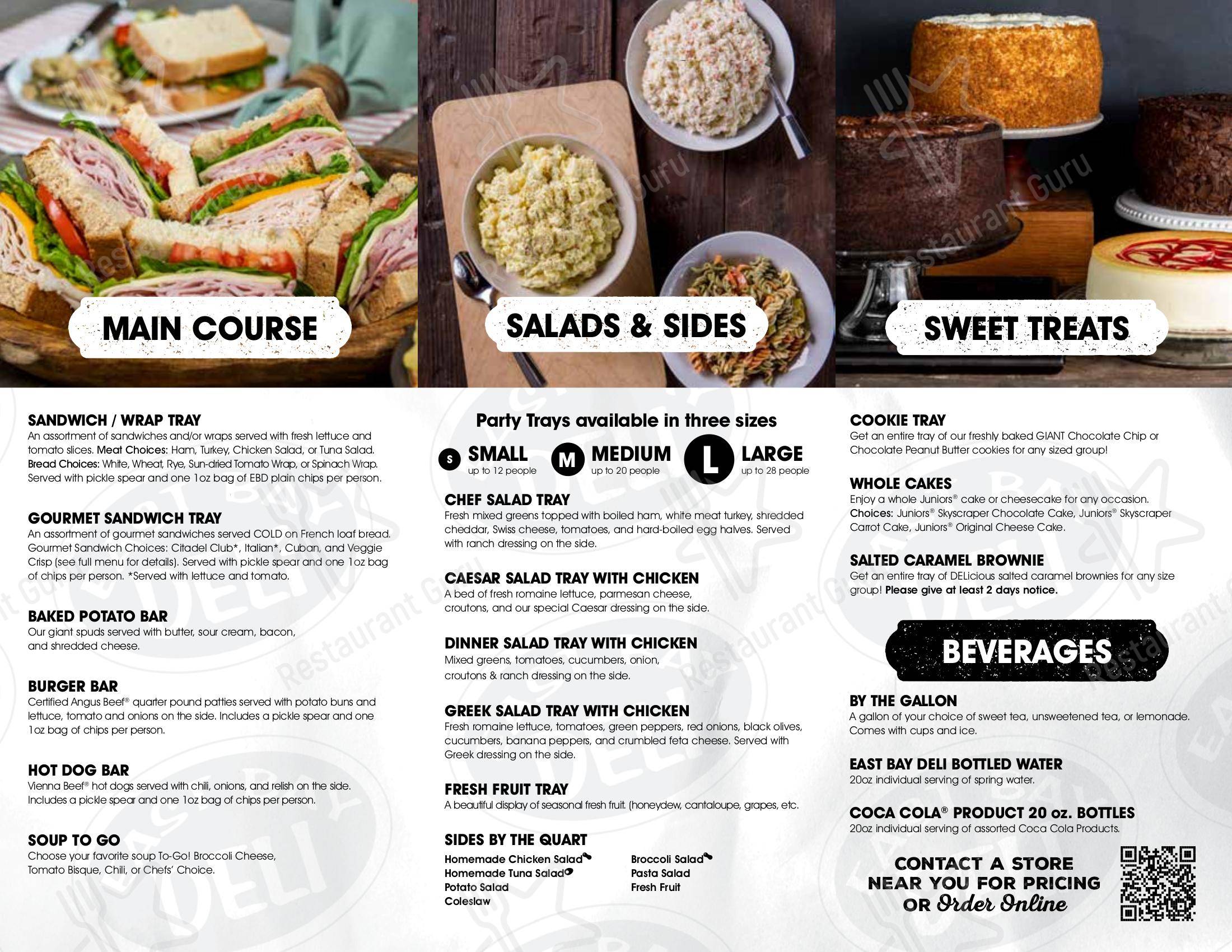 Menu at East Bay Deli - Downtown desserts, Charleston, 334 E Bay St Ste H