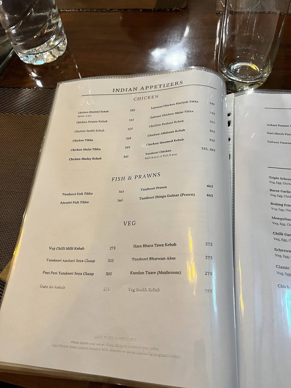 Eden Restaurant menu