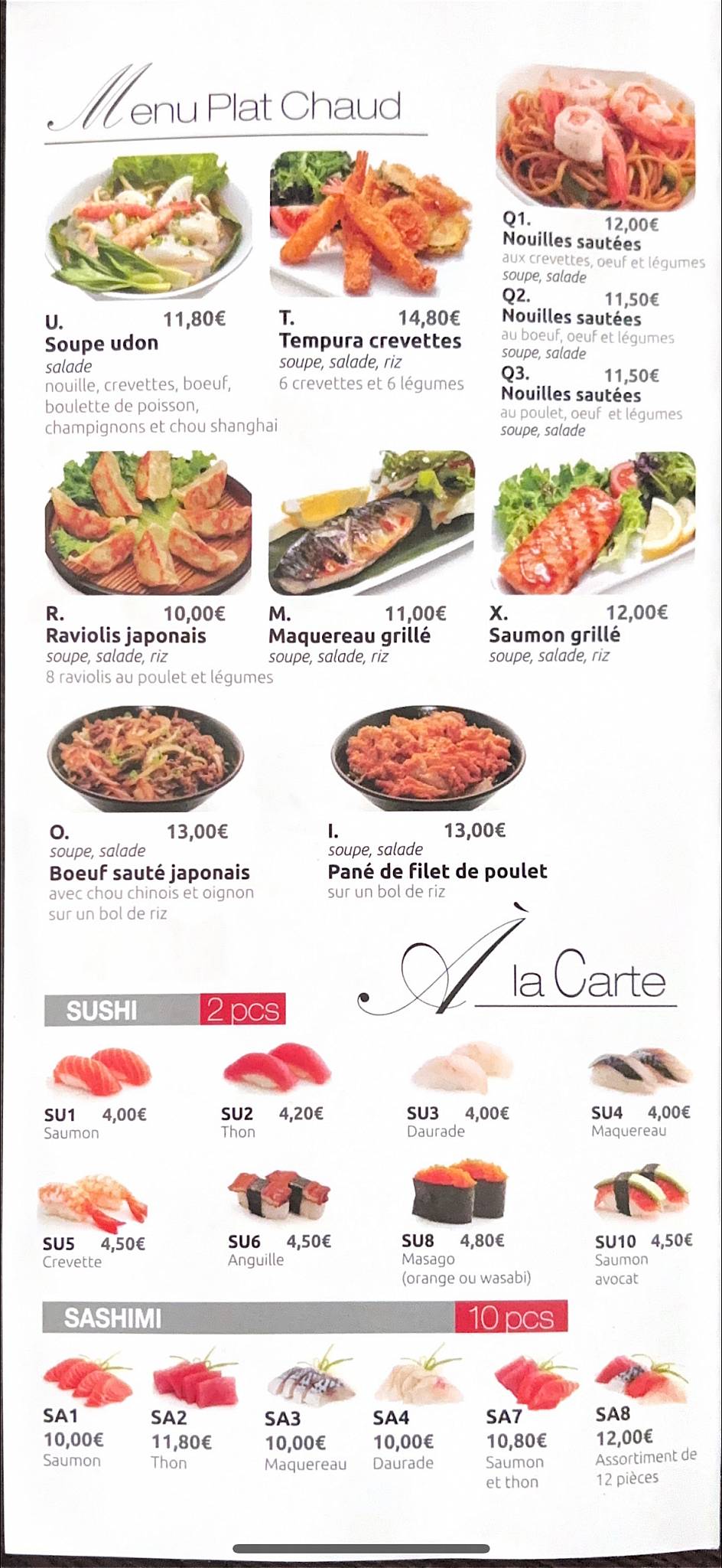 Menu de Edo Man.