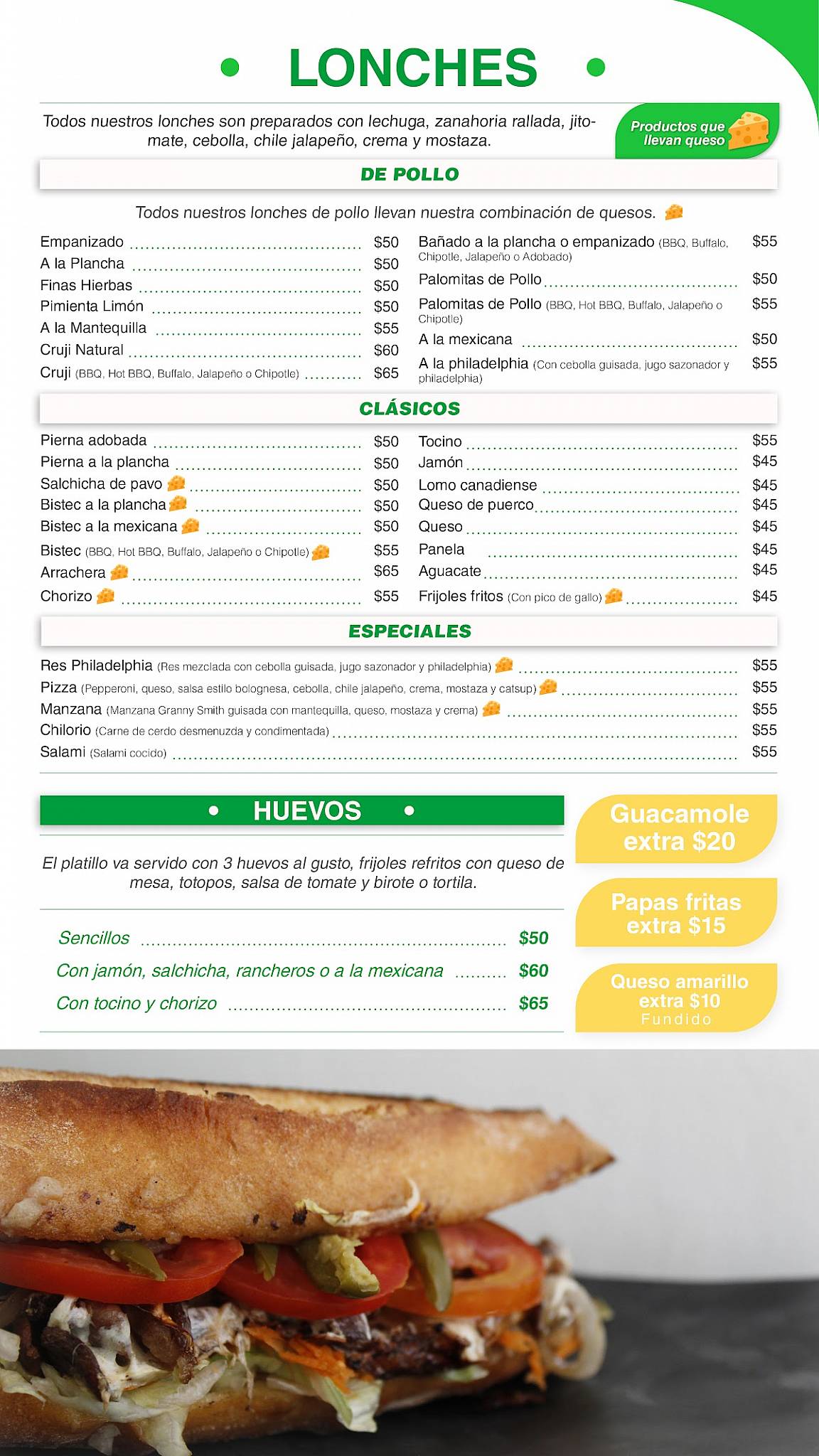 Menu at El Pollo Gigante restaurant, Guadalajara