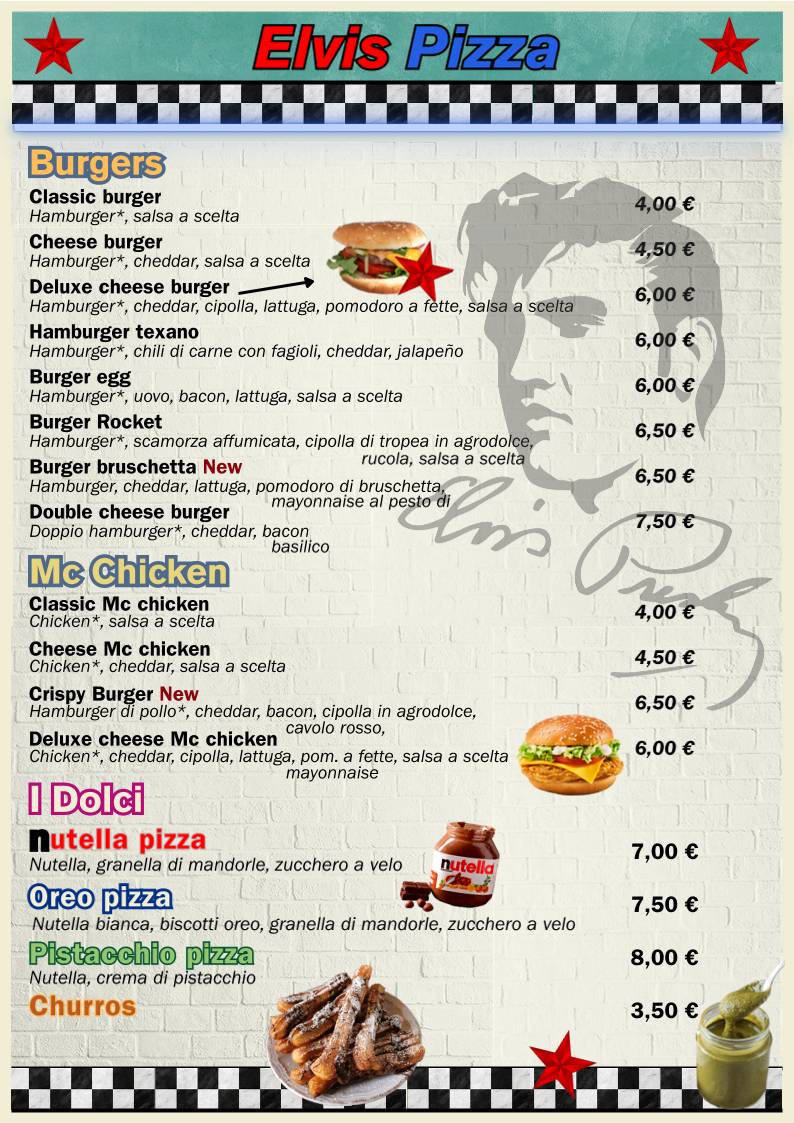Menu di Elvis Pizza di Angelo Giambanco 