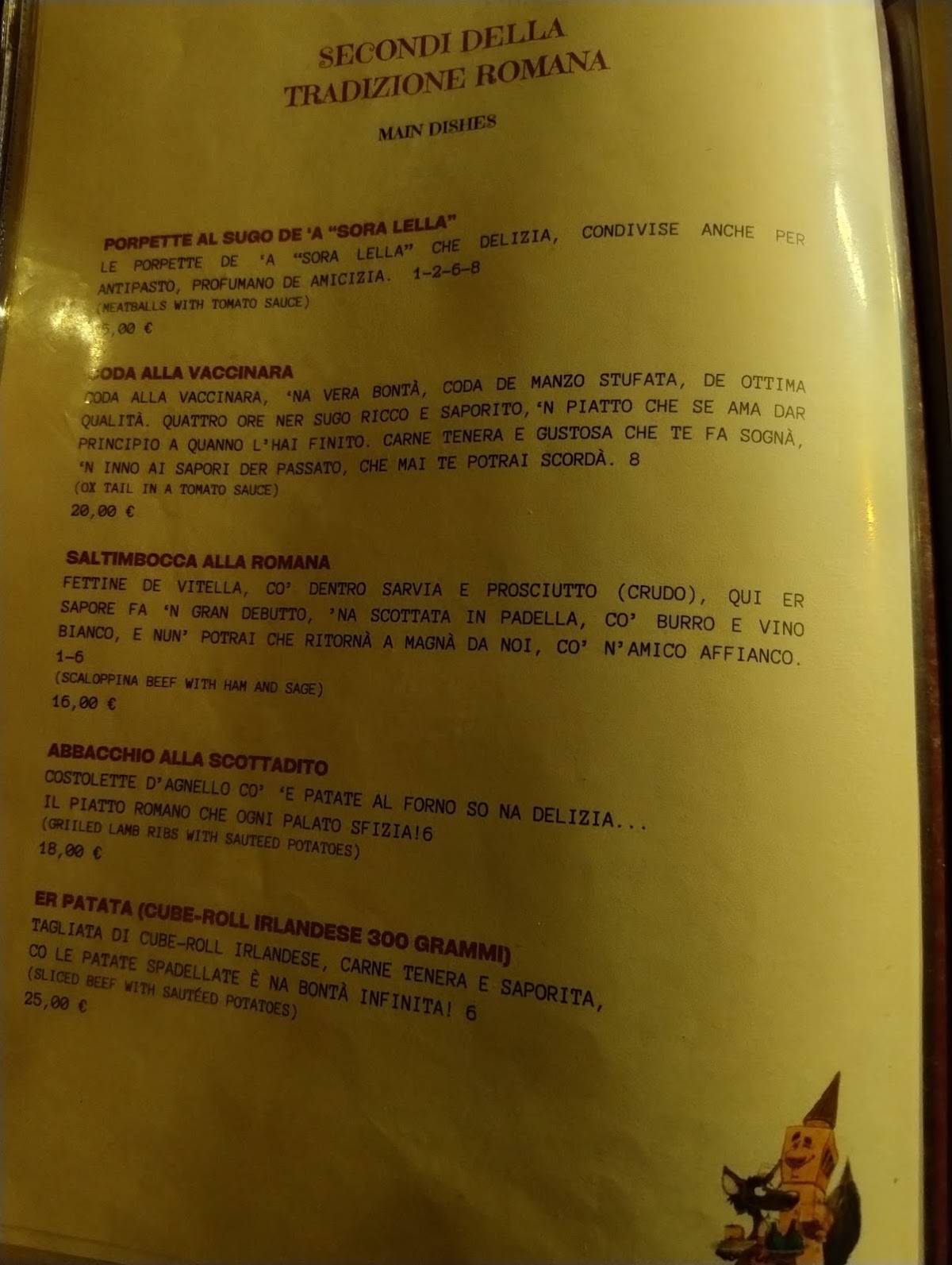 Menu di Al Campanile 