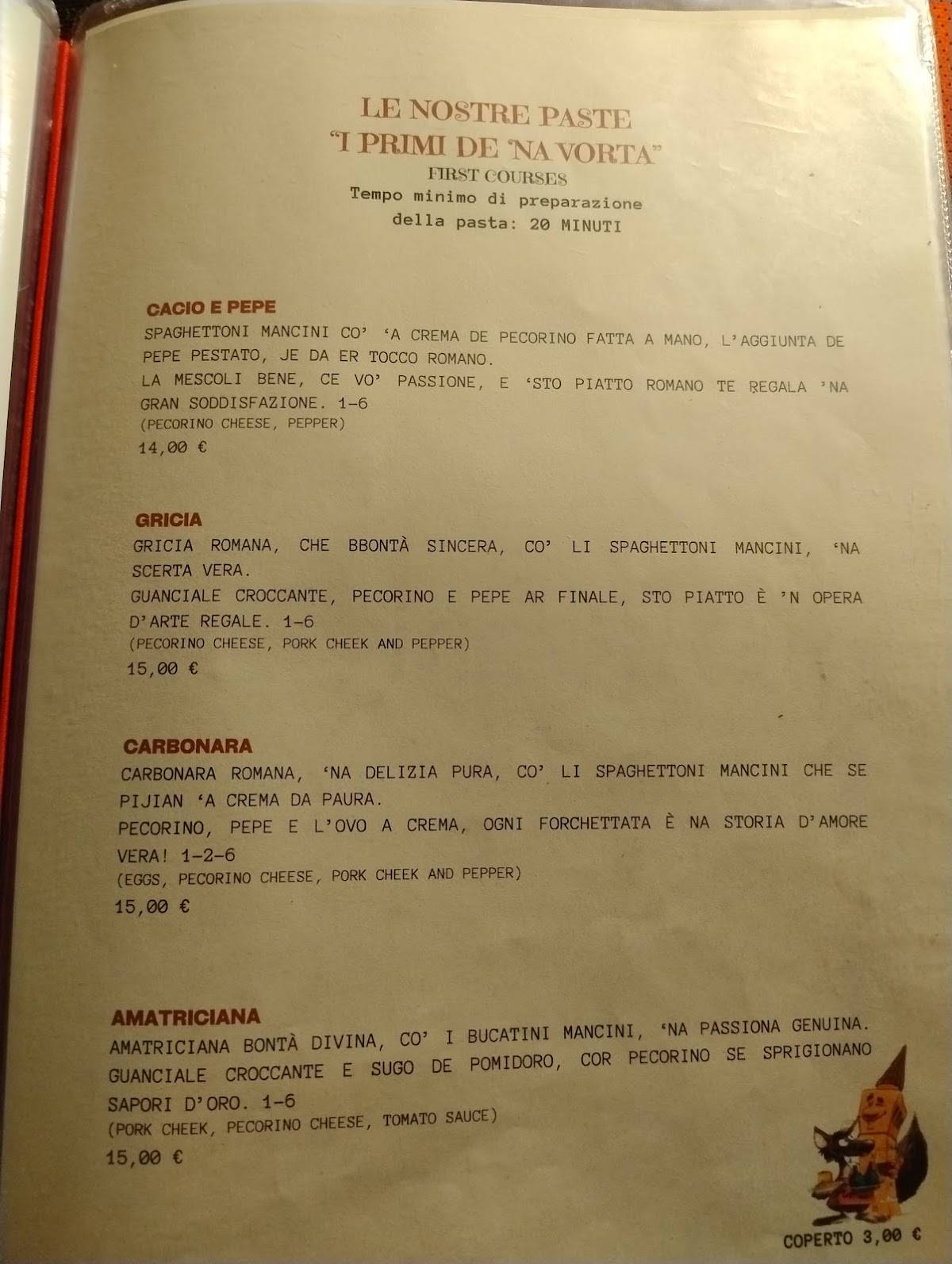 Menu di Al Campanile 