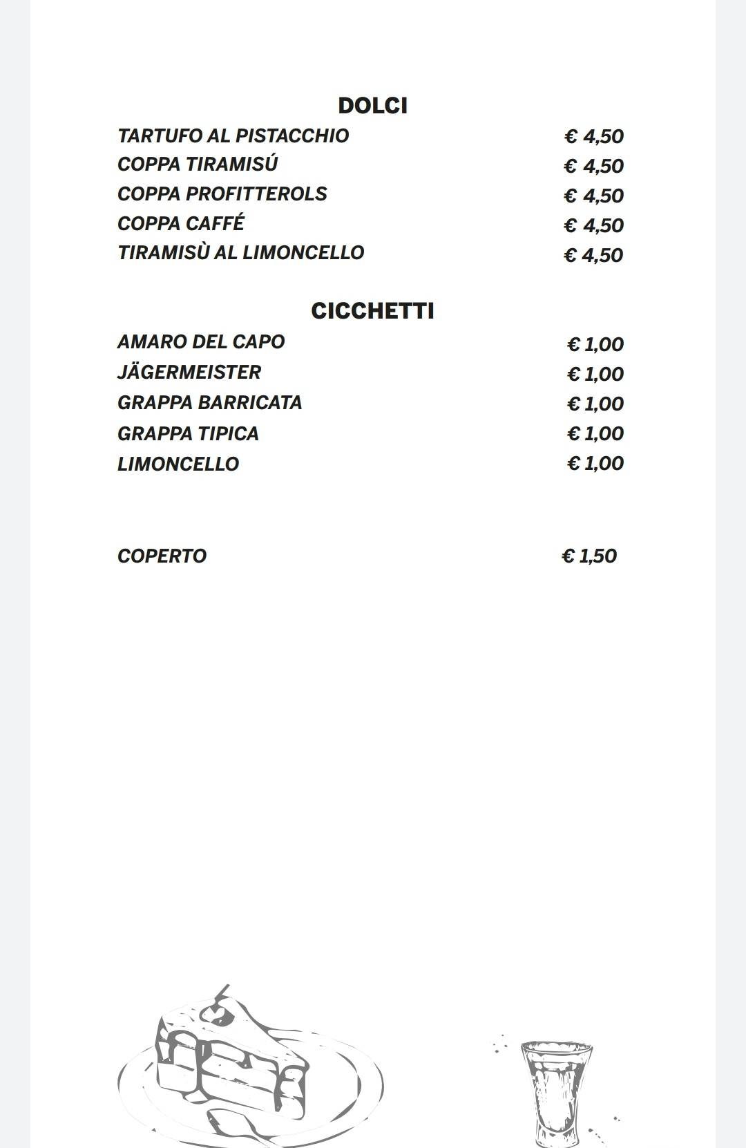 Menu di Esagerat pizzeria 